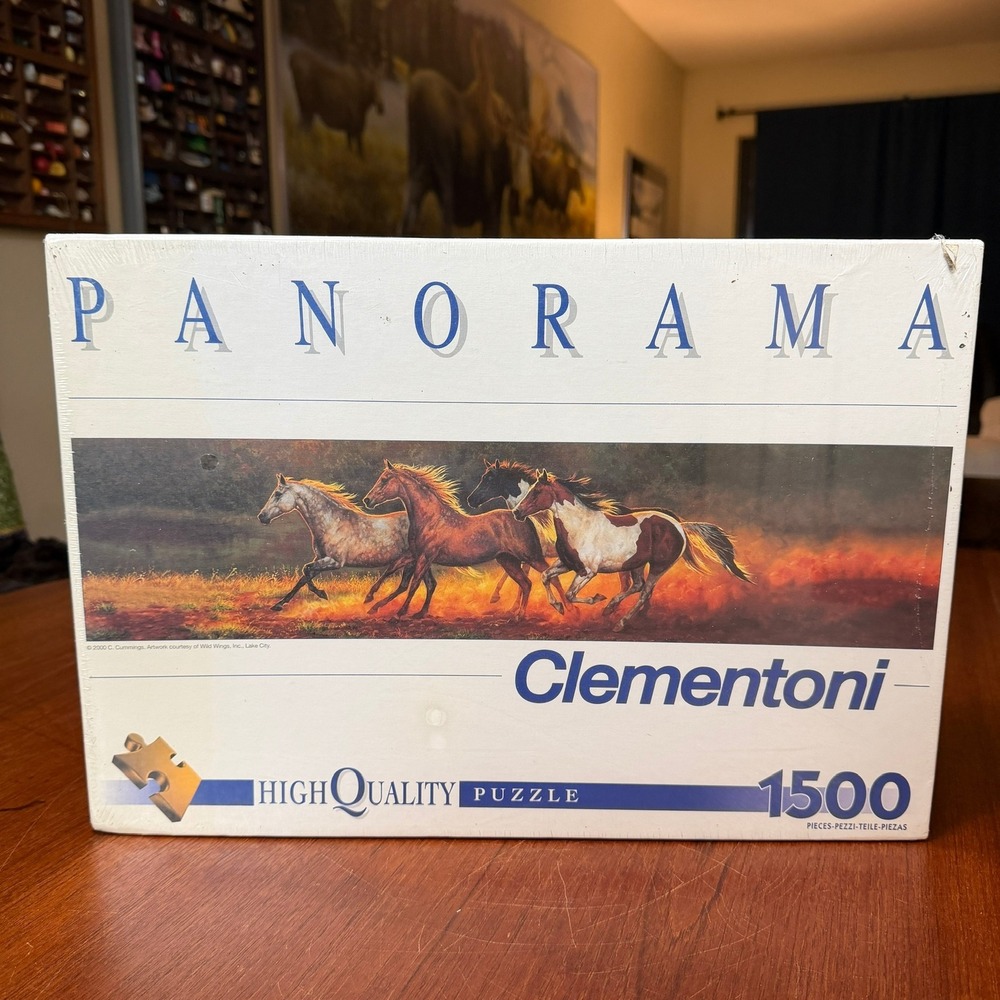 NEW Sealed Clementoni Panorama Horses Gold Dust 1500 Piece Puzzle Equestrian